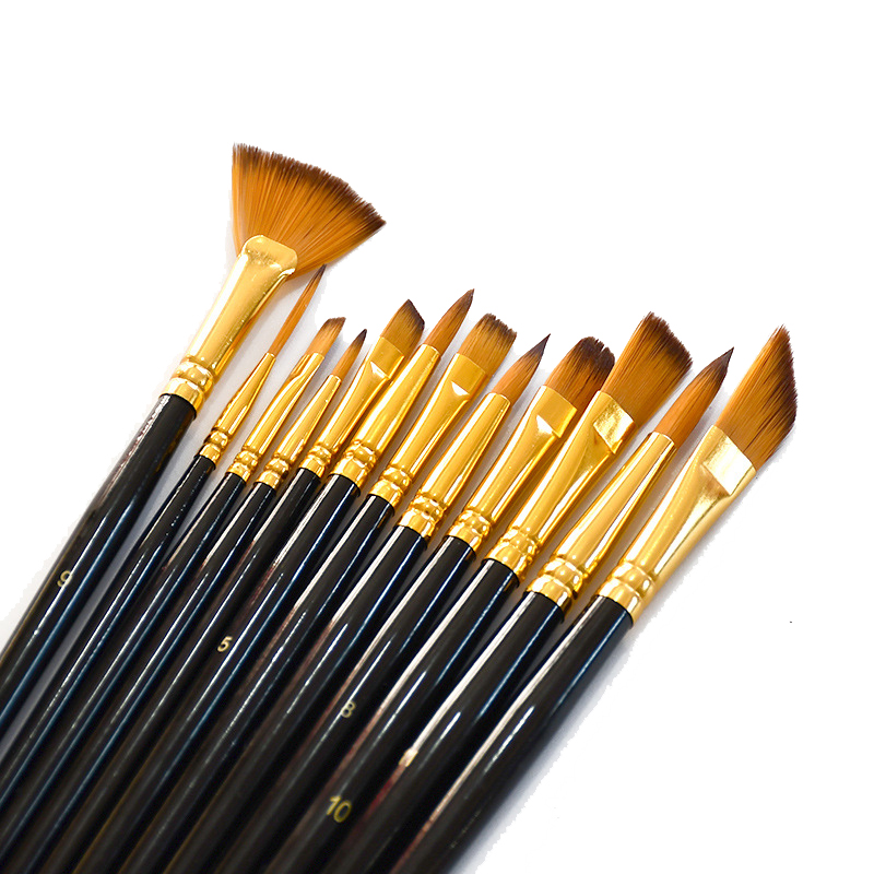 Gouache Paint Set - Multi-Functional สีน้ำ Gouache 12 Pcs ไม้สั้น