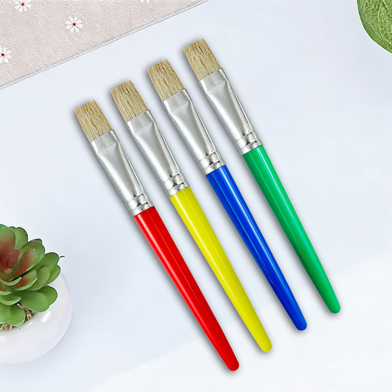 Gouache Paint Set - ชุดแปรงทาสีด้ามจับสีสันสดใส 4 ชิ้น สำหรับงานวาดภาพด้วยสีอะคริลิก สีน้ำ สีฝุ่น