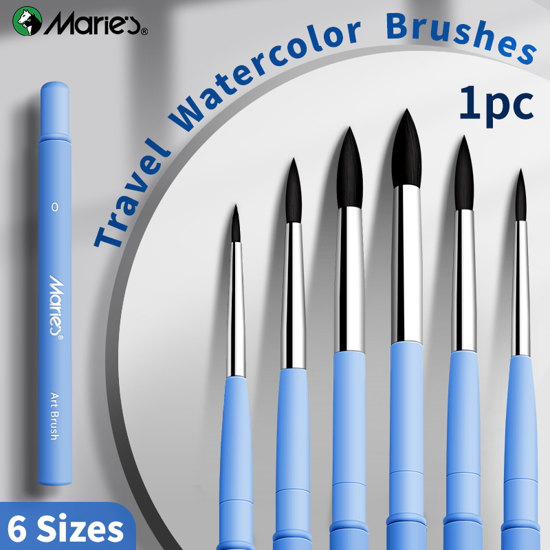 Gouache Paint Set - แปรงสีน้ำสำหรับเดินทาง 1 ชิ้นของมารี สำหรับเด็ก ใช้ได้กับสีอะคริลิก หมึก